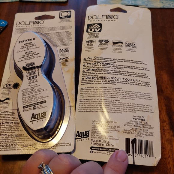 Swim Swimming Goggles Dolfino Professional Competition Youth 7+ Lot of 2 Blue BN - Picture 4 of 4